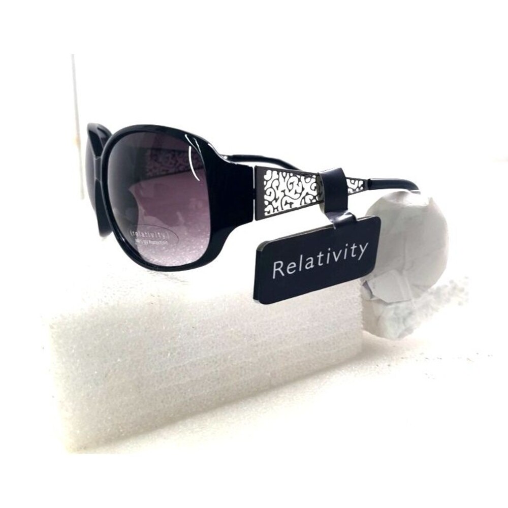 NWT Relativity by FGX INT Rectangular Black Gradient 100%UV Sunglasses 57-13-127